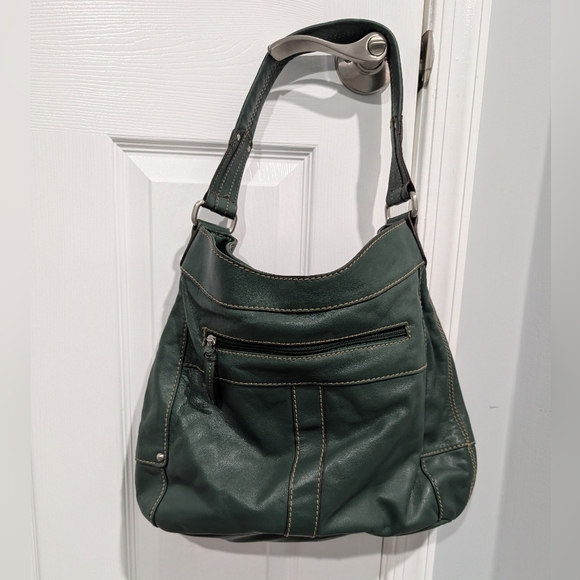 Tignanello Dark Green Leather Shoulder/Hobo Bag - Picture 5 of 14